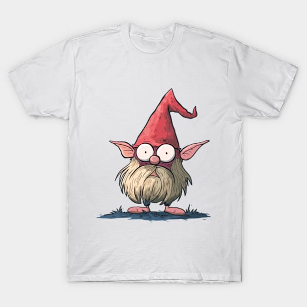 A funny scared gnome. T-Shirt by peculiarbutcute